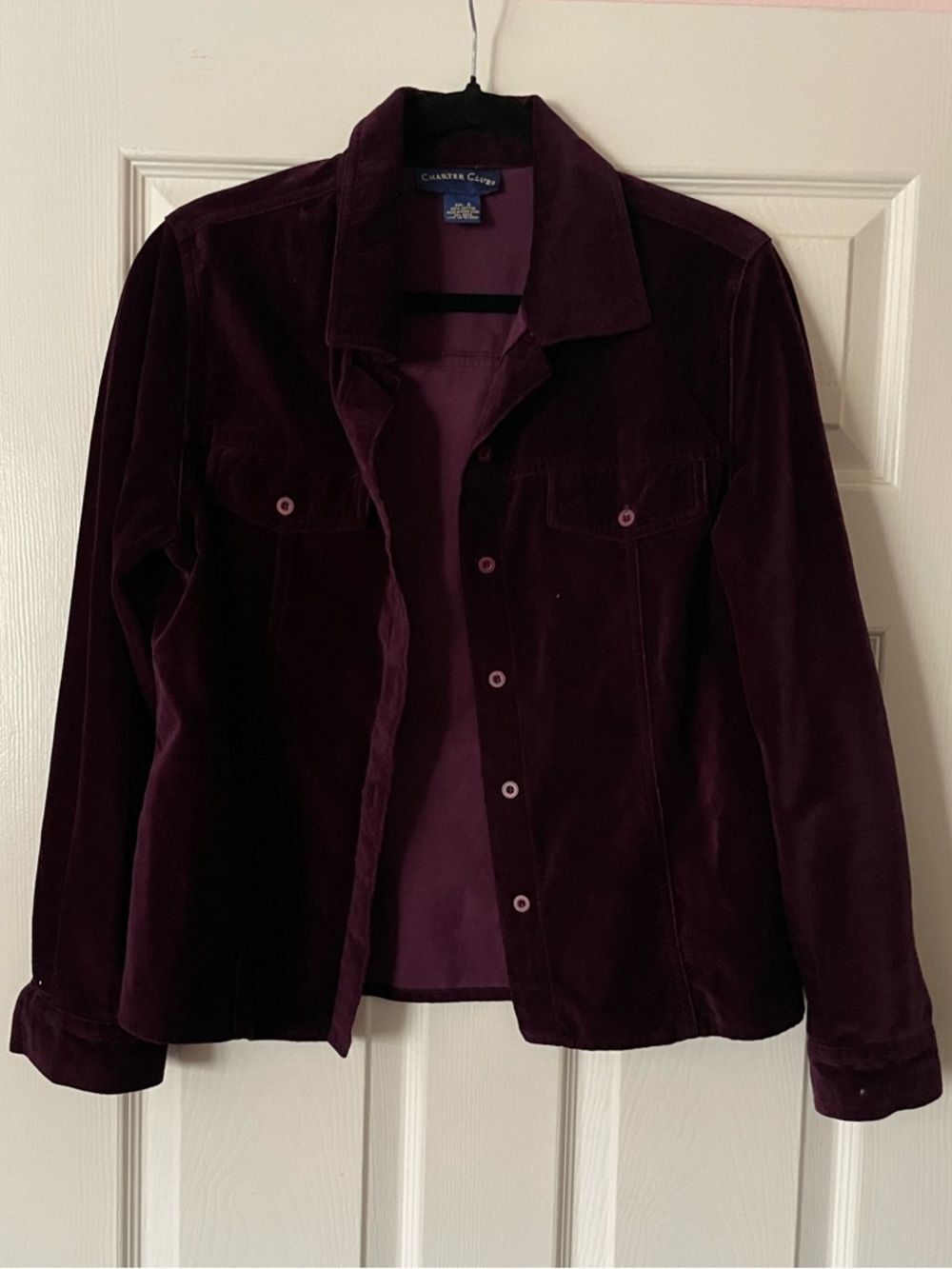 Charter Club Velvet Purple Jacket